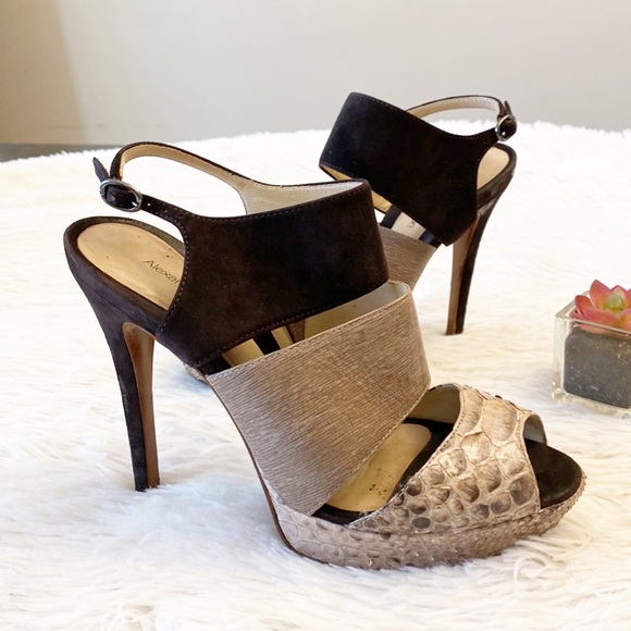 ALEXANDRE BIRMAN | Colorblock Snake print platform stilettos heels women size 8 - Picture 4 of 10